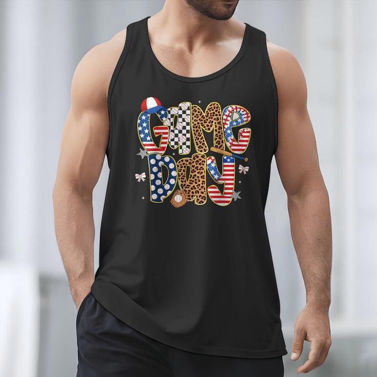 Checkered Leopard Game Day Baseball Men Women Kids Men Tank Top Checkered Leopard Game Day Baseball Men Women Kids Men Tank Top