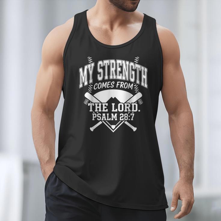 Christian Baseball My Strength Comes From The Lord Baseball Men Tank Top