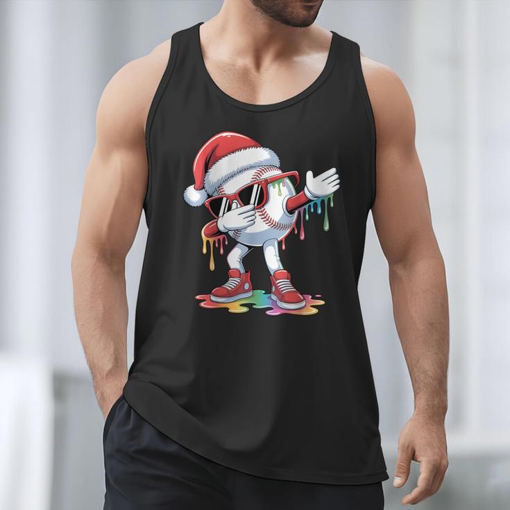Christmas Baseball Ice Cream Dripping Santa Baseball Drip Men Tank Top