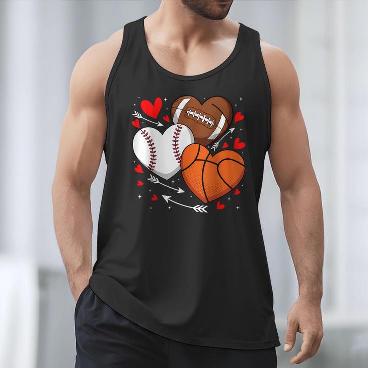 Cute Heart Baseball Basketball Football Valentine Boy Men Men Tank Top Cute Heart Baseball Basketball Football Valentine Boy Men Men Tank Top