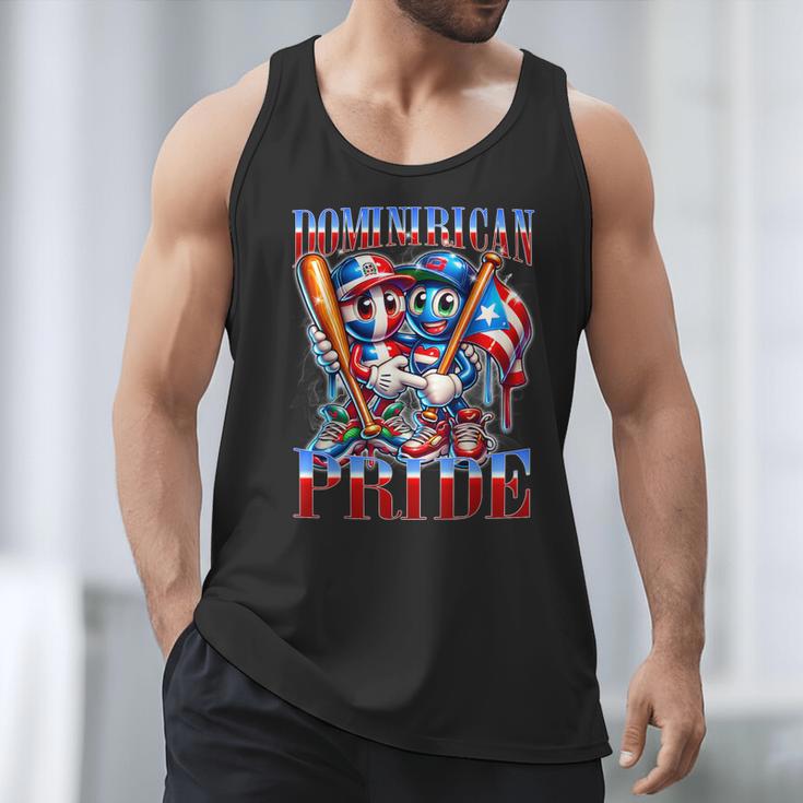 Dominican Puerto Rican Pride Baseball Flag Unity Men Tank Top