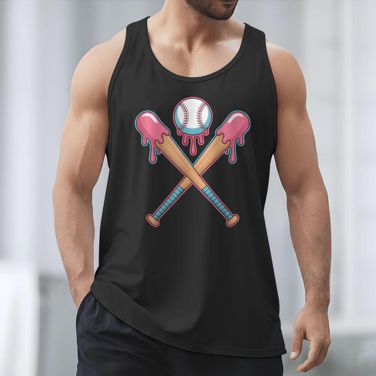 Dripping Pink Baseball Crossed Bats Summer Men Tank Top Dripping Pink Baseball Crossed Bats Summer Men Tank Top