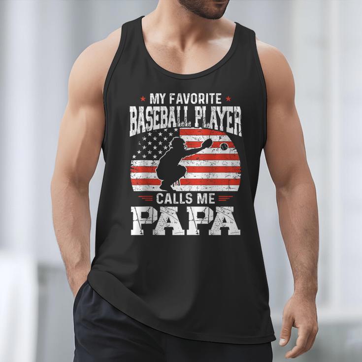 My Favorite Baseball Player Calls Me Papa Baseball Dad Men Tank Top My Favorite Baseball Player Calls Me Papa Baseball Dad Men Tank Top