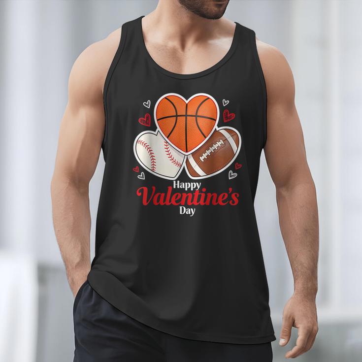 Happy Valentine’s Basketball Football Valentine Baseball Men Tank Top Happy Valentine’s Basketball Football Valentine Baseball Men Tank Top