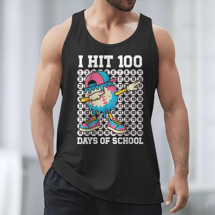 I Hit 100 Days Of School Baseball Ice Cream Drip Boys Girls Men Tank Top I Hit 100 Days Of School Baseball Ice Cream Drip Boys Girls Men Tank Top