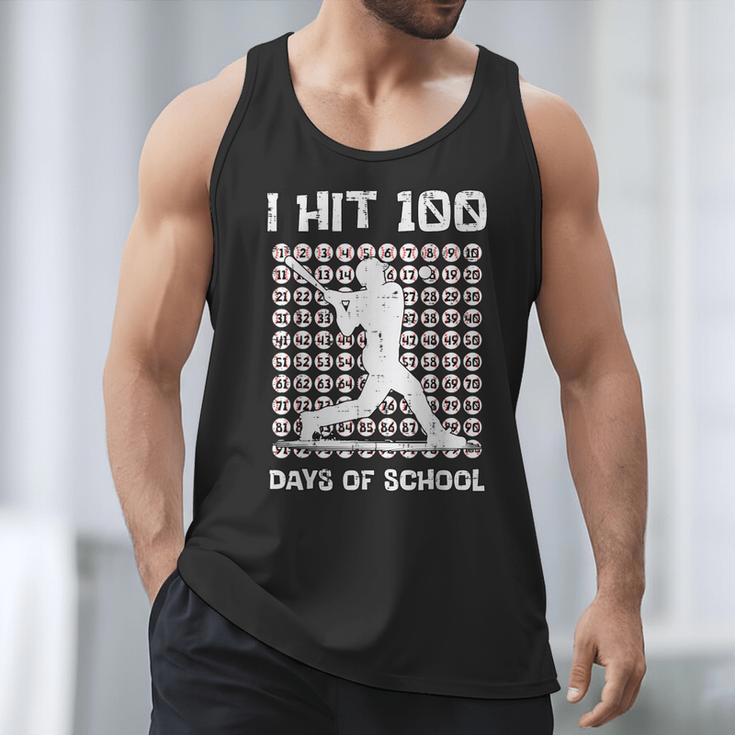 I Hit 100 Days Of School Baseball Player 100th Day Boys Kids Men Tank Top