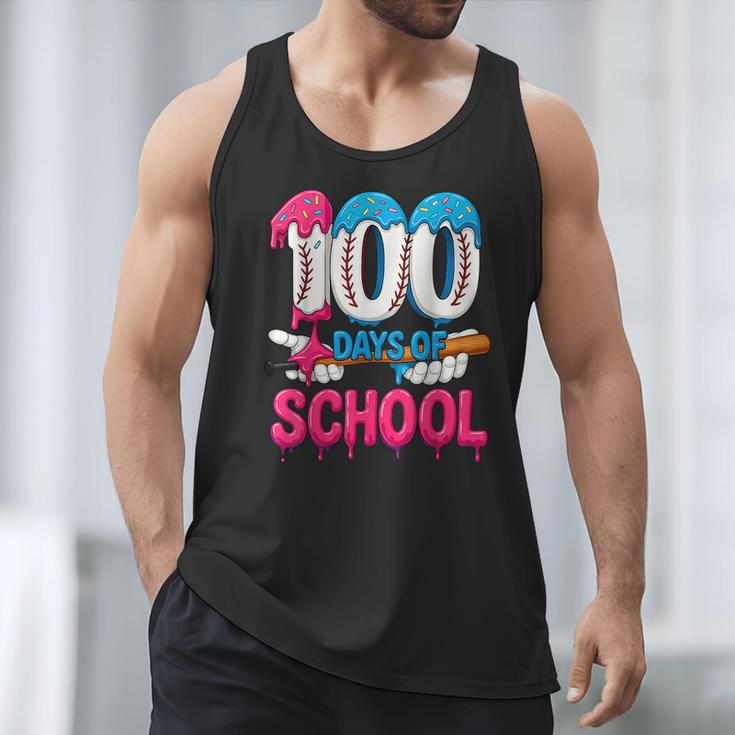 HUGvyn 100 Days Of School Baseball Ice Cream Teacher Student Men Tank Top HUGvyn 100 Days Of School Baseball Ice Cream Teacher Student Men Tank Top