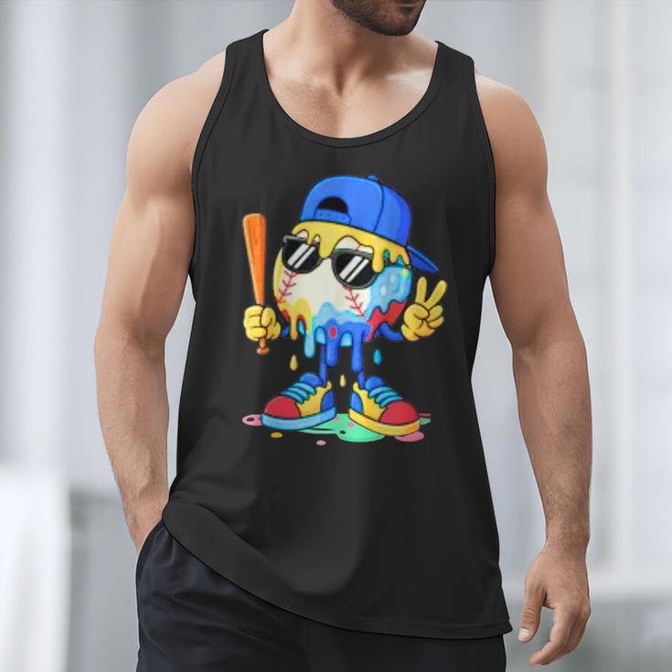 Ice Cream Baseball Drip Spots Sprinkle For Boys Youth Kids Men Tank Top