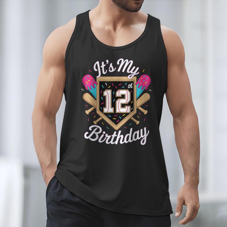 It's My 12th Birthday Baseball Fan Celebration Men Tank Top