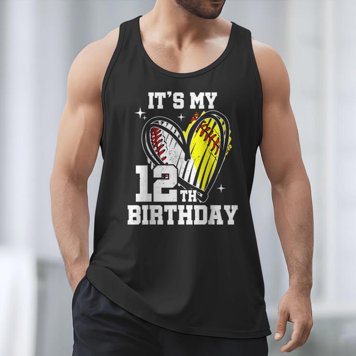 It's My 12th Birthday Baseball Softball Heart 12 Year Old Men Tank Top It's My 12th Birthday Baseball Softball Heart 12 Year Old Men Tank Top