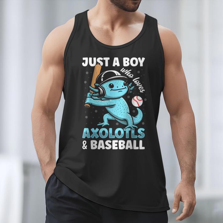 Just A Boy Who Loves Axolotls & Baseball Men Tank Top Just A Boy Who Loves Axolotls & Baseball Men Tank Top