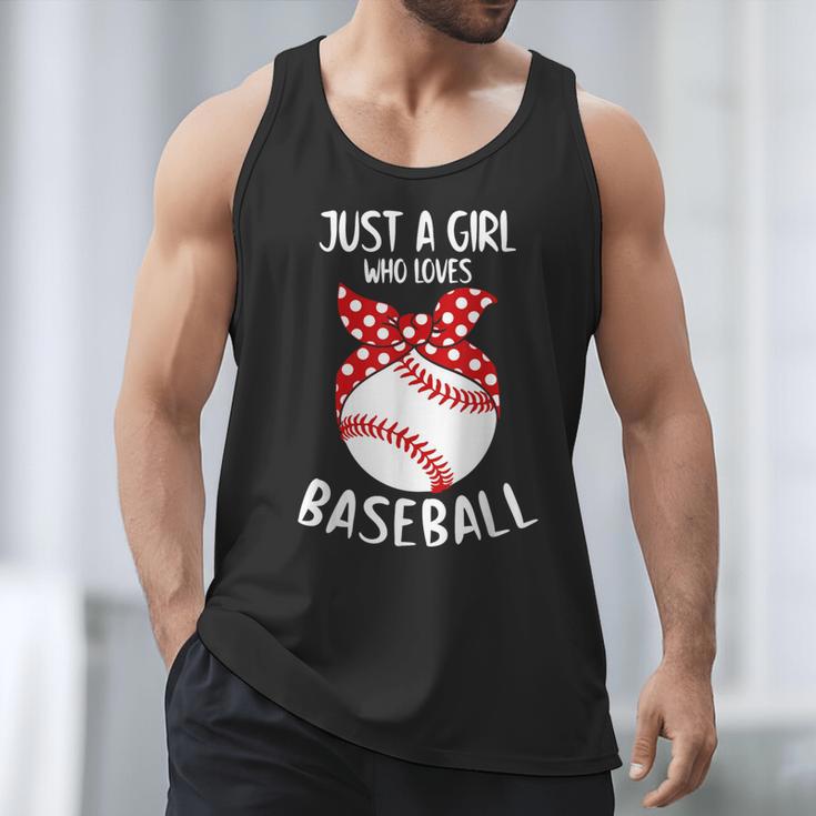 Just A Girl Who Loves Baseball Cute Retro Baseball Lover Men Tank Top