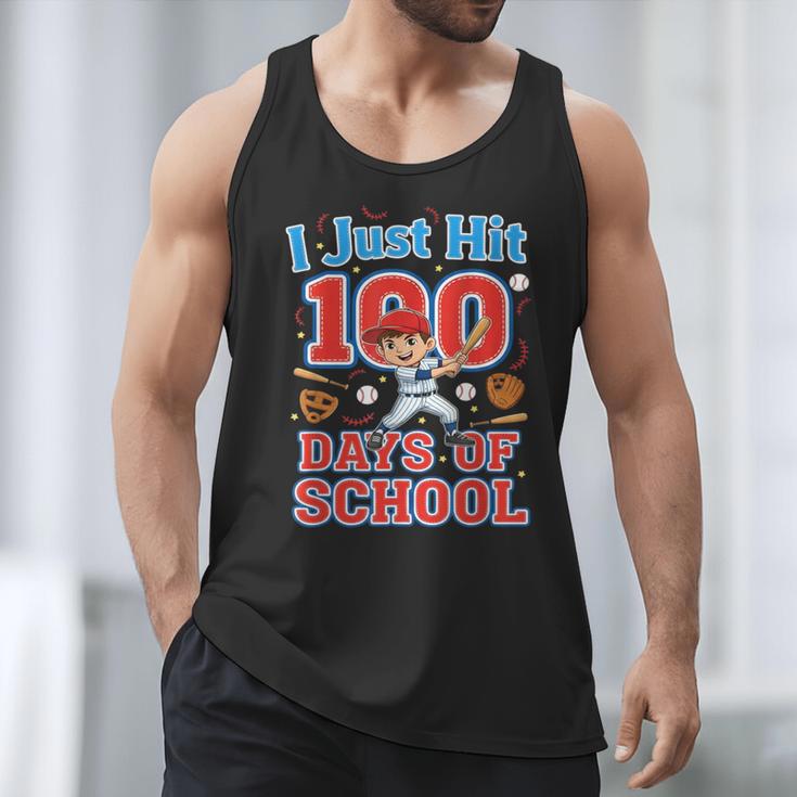 I Just Hit 100 Days Of School Baseball 100th Day Boys Kids Men Tank Top