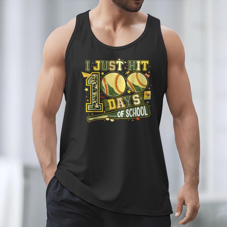 I Just Hit 100 Days Of School Baseball Teacher Boy Girl Kid Men Tank Top I Just Hit 100 Days Of School Baseball Teacher Boy Girl Kid Men Tank Top