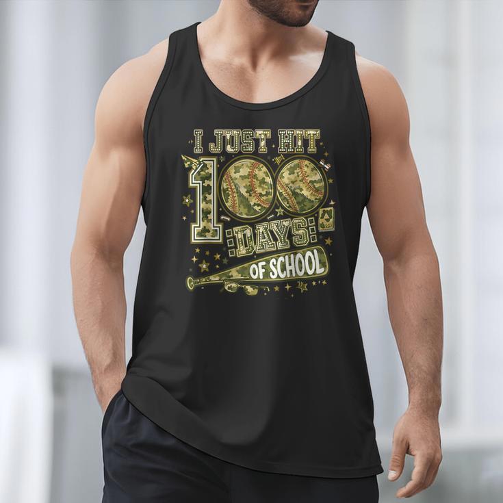 I Just Hit 100 Days Of School Camouflage Baseball Men Tank Top