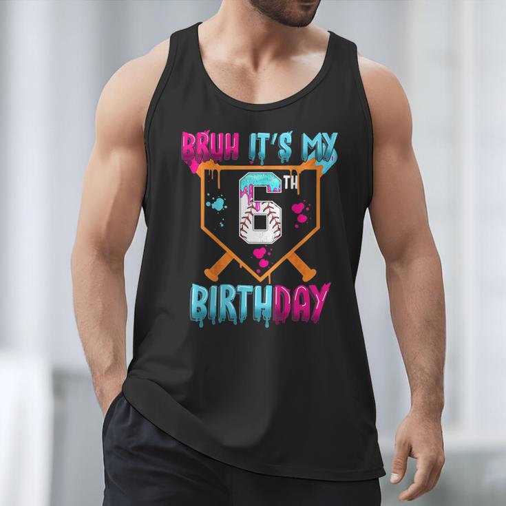 Kids Baseball Drip Bruh It's My 6th Birthday Boy Ice Cream Drip Men Tank Top Kids Baseball Drip Bruh It's My 6th Birthday Boy Ice Cream Drip Men Tank Top