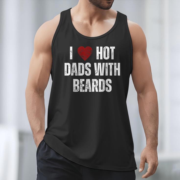 I Love Hot Baseball Dads With Beards Red Hearts Men Tank Top