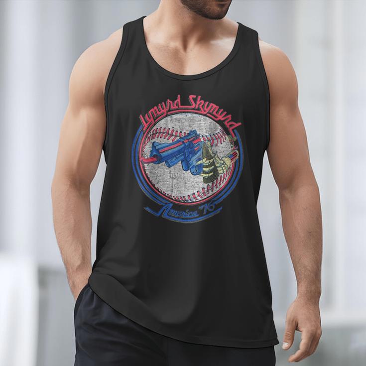 Lynyrd Skynyrd Skeleton Baseball Gun US Flag Cowboy Rock Fan Men Tank Top Lynyrd Skynyrd Skeleton Baseball Gun US Flag Cowboy Rock Fan Men Tank Top