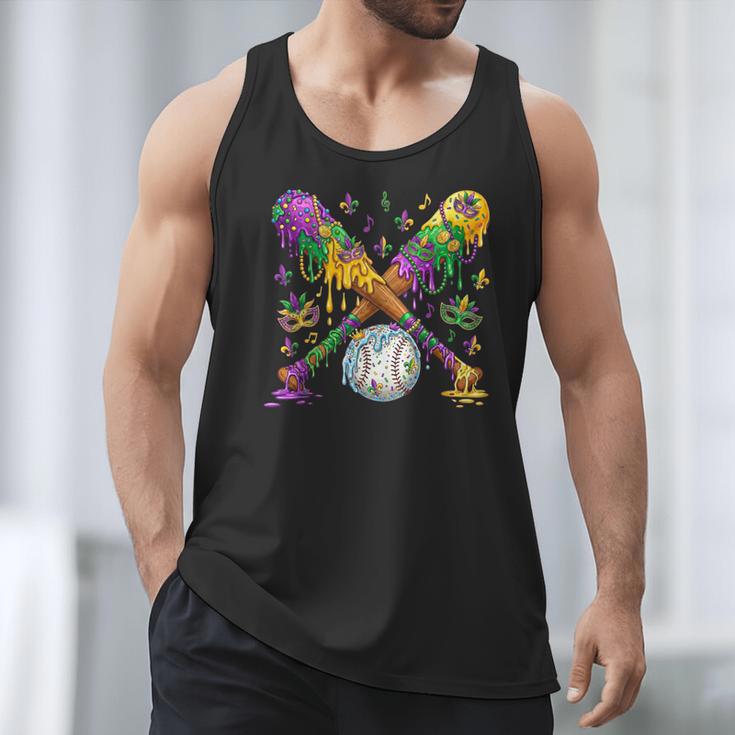 Mardi Gras Baseball Drip Shirt Cool Dripping Baseball Drip Men Tank Top