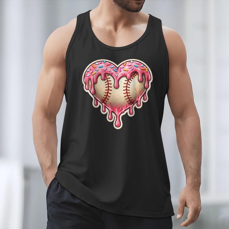 Melting Baseball Drip Heart Softball Player Lover Ice Cream Men Tank Top