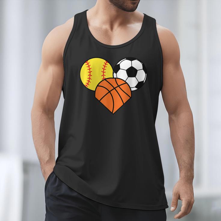Mom Sports Heart Soccer Basketball Baseball Softball Men Tank Top Mom Sports Heart Soccer Basketball Baseball Softball Men Tank Top