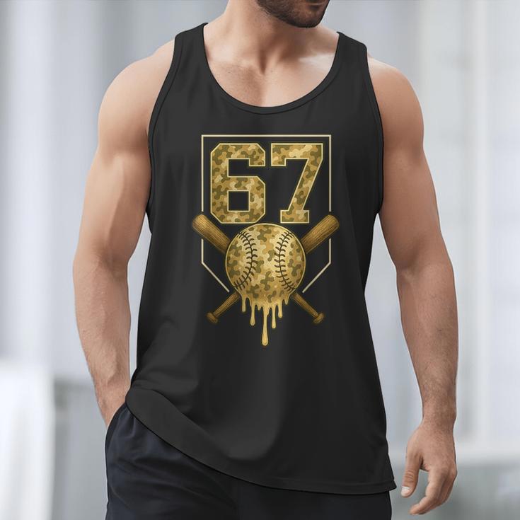 Number 67 Baseball Drip Camo Six Seven Meme Boys Kids Men Tank Top Number 67 Baseball Drip Camo Six Seven Meme Boys Kids Men Tank Top