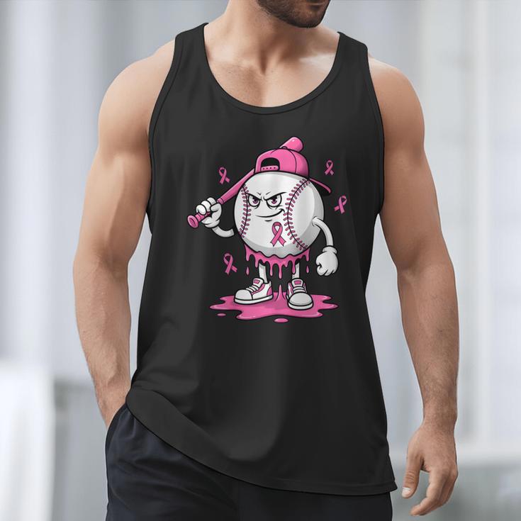 Pink Ribbon Baseball Breast Cancer Awareness Men Tank Top Pink Ribbon Baseball Breast Cancer Awareness Men Tank Top