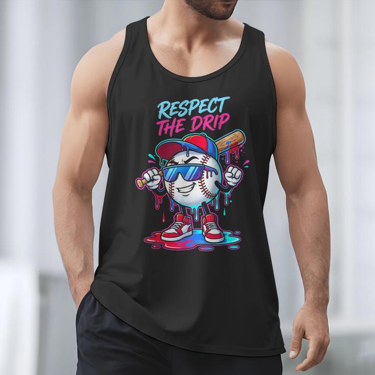 Respect The Drip Baseball Bat Sunglasses Mascot Men Tank Top