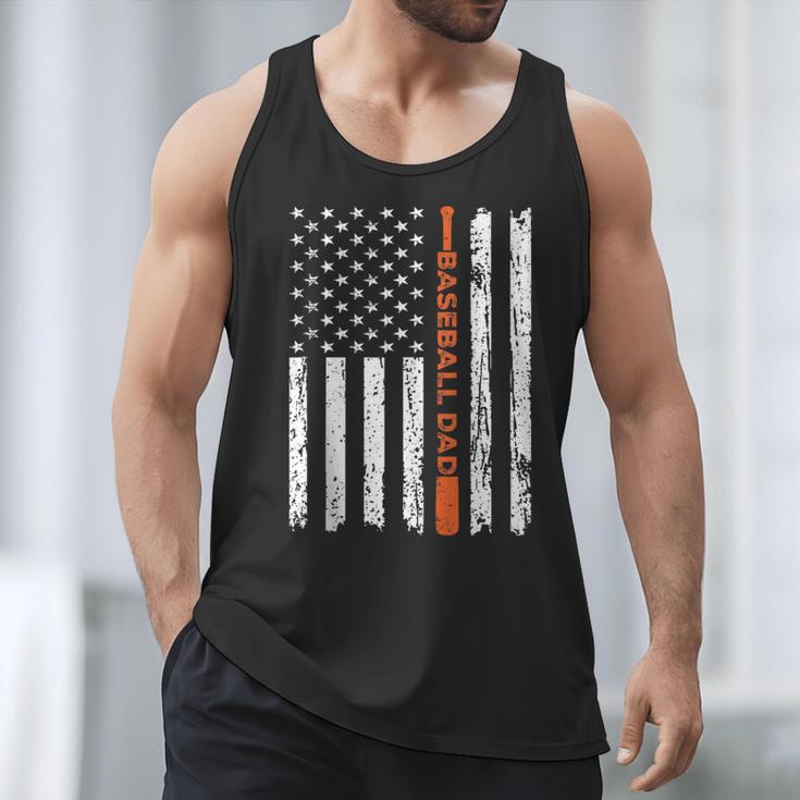 Retro Baseball Dad American Flag Father's Day 4th Of July Men Tank Top