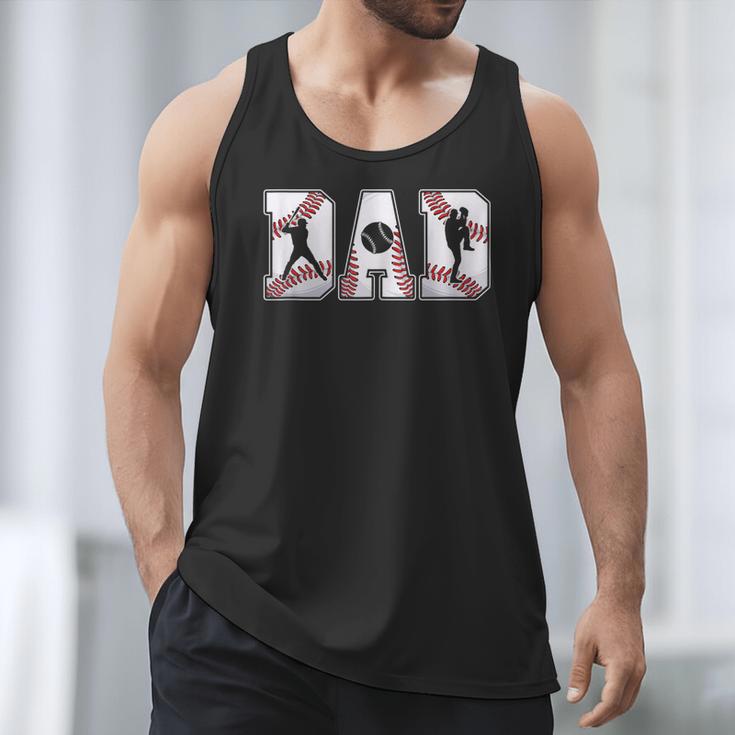 Retro Baseball Dad Daddy Father Happy Fathers Day Men Guys Men Tank Top