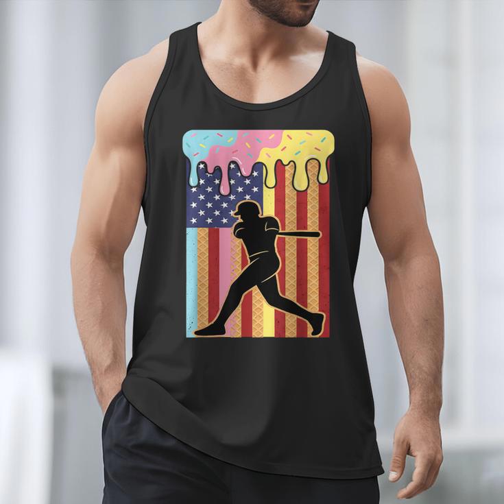 Retro Baseball Drip Boys Ice Cream Patriotic American Flag Men Tank Top