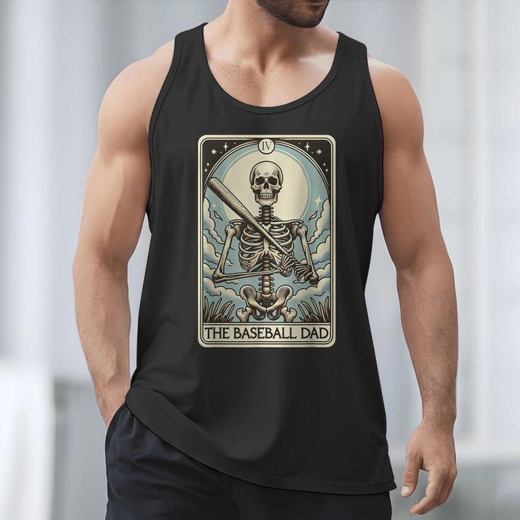 Retro Skeleton Baseball Dad Tarot Card Halloween Sport Lover Men Tank Top