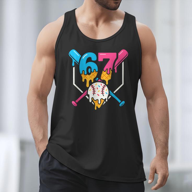 Six Seven Baseball Ice Cream Drip Cool 67 Gen Alpha Slang Men Tank Top