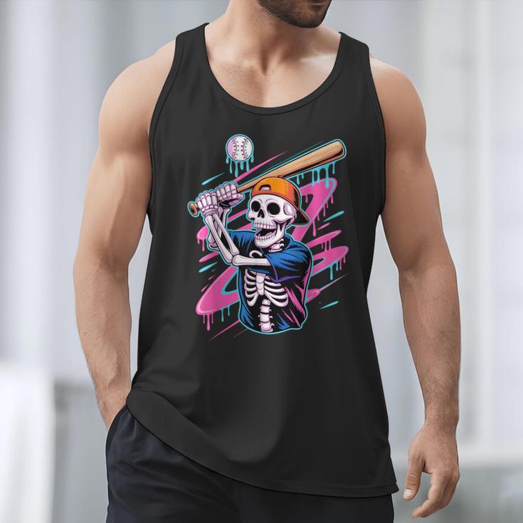 Skeleton Baseball Drip Boy Youth Dripping Baseball Halloween Men Tank Top