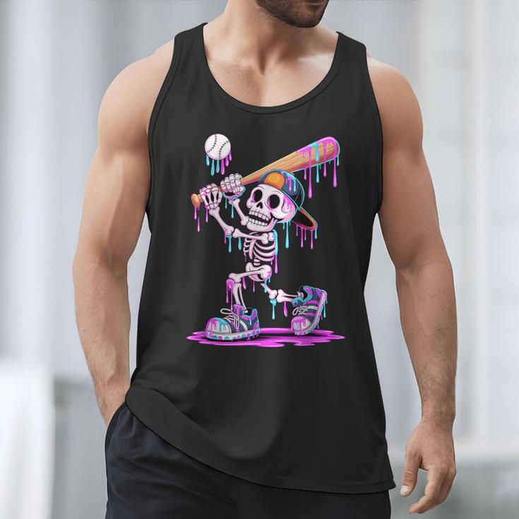 Skeleton Baseball Drip Boys Youth Kids Halloween Men Tank Top