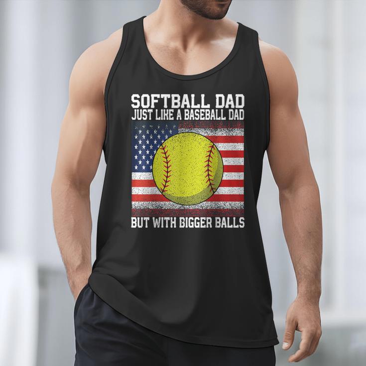 Softball Dad Like a Baseball Dad Father's Day USA Flag Men Tank Top Softball Dad Like a Baseball Dad Father's Day USA Flag Men Tank Top