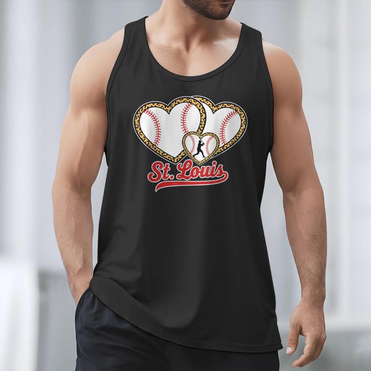 St Louis Leopard Heart Baseball Batter Boys Fan Men Tank Top St Louis Leopard Heart Baseball Batter Boys Fan Men Tank Top