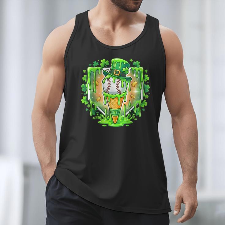 St Patrick Day Baseball Drip Ice Cream Baseball Home Plate Men Tank Top