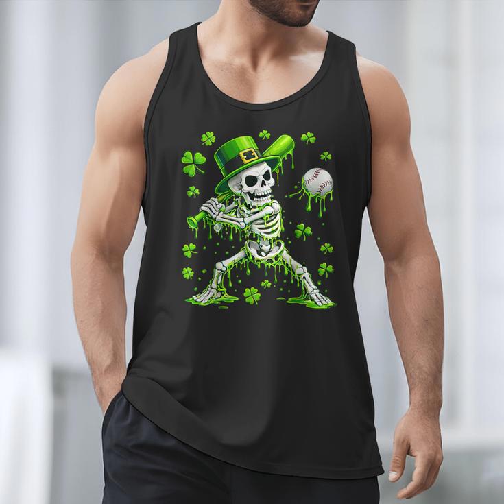 St Patricks Day Baseball Skeleton Irish Leprechaun Hat Boys Men Tank Top