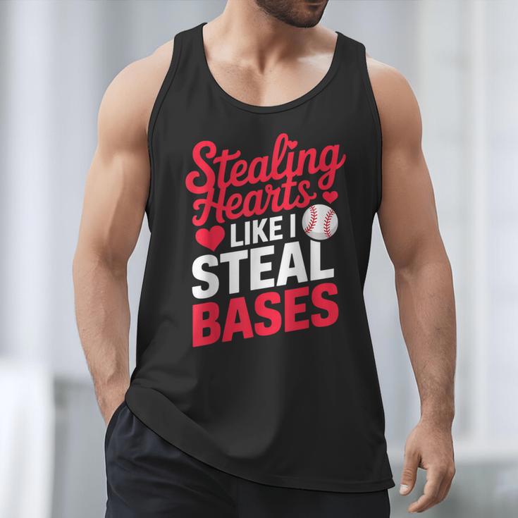 Stealing Hearts Like I Steal Bases Cute Baseball Valentine Men Tank Top