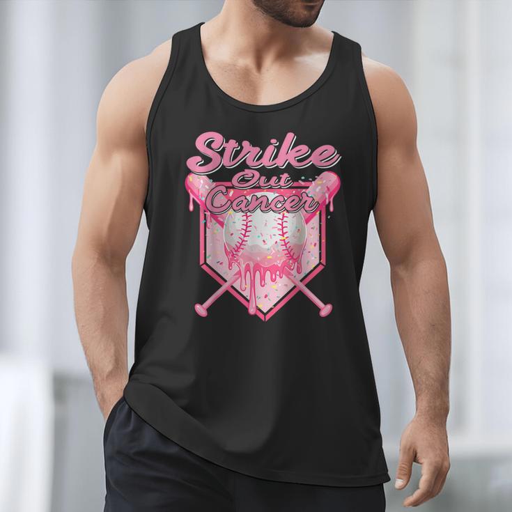 Strike Out Breast Cancer Baseball Drip For Boys Youth Men Tank Top