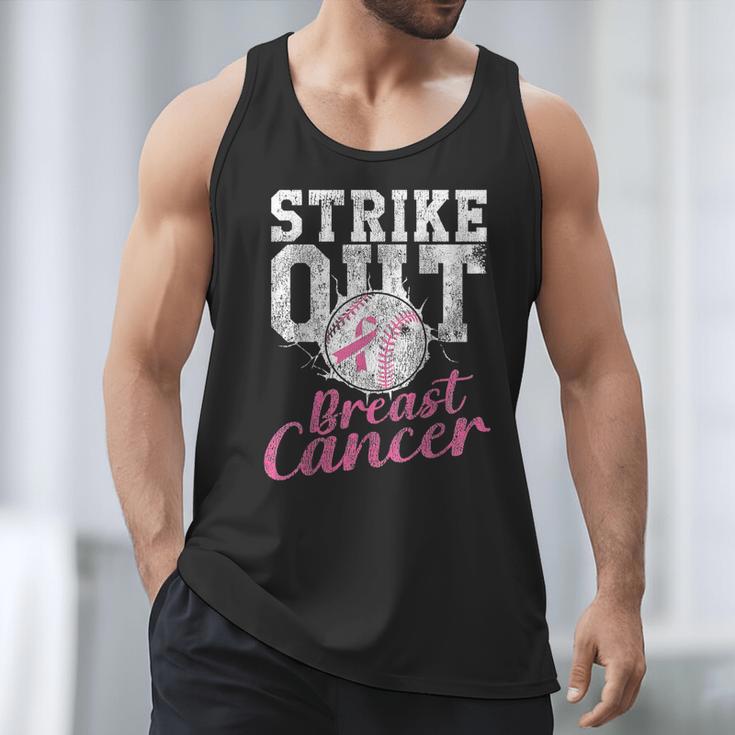 Strike Out Breast Cancer Baseball Warrior Men Tank Top Strike Out Breast Cancer Baseball Warrior Men Tank Top