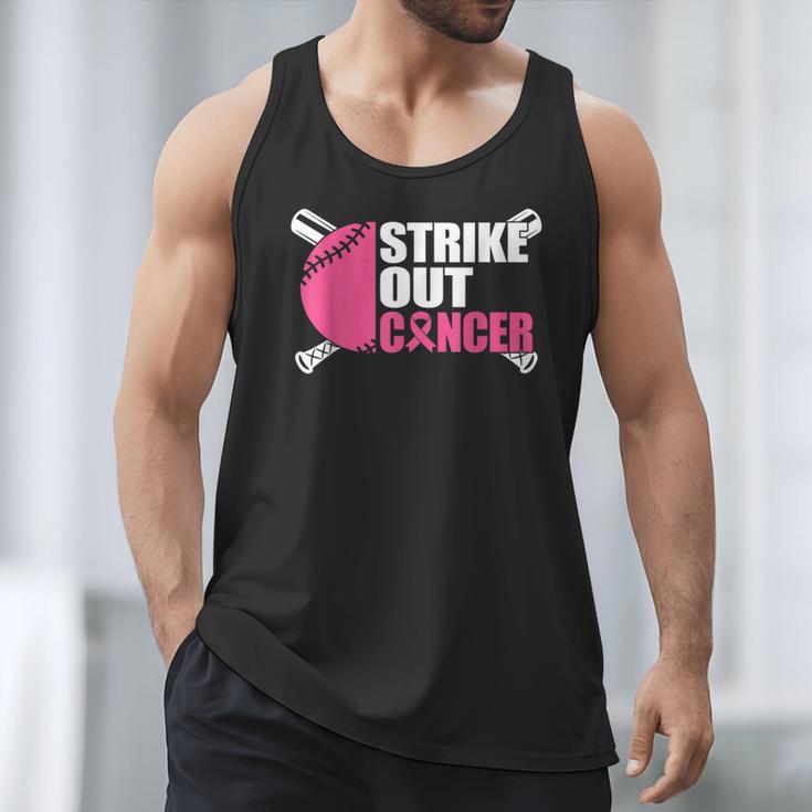 Strike Out Cancer Breast Cancer Awareness Baseball Warrior Men Tank Top Strike Out Cancer Breast Cancer Awareness Baseball Warrior Men Tank Top