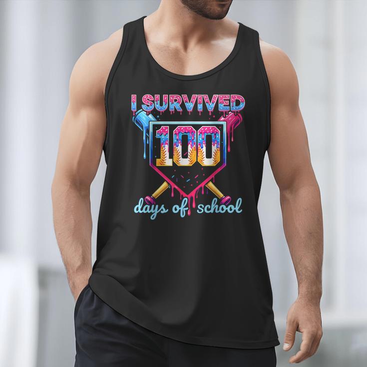 I Survived 100 Days Of School Baseball Boys Students Men Tank Top I Survived 100 Days Of School Baseball Boys Students Men Tank Top