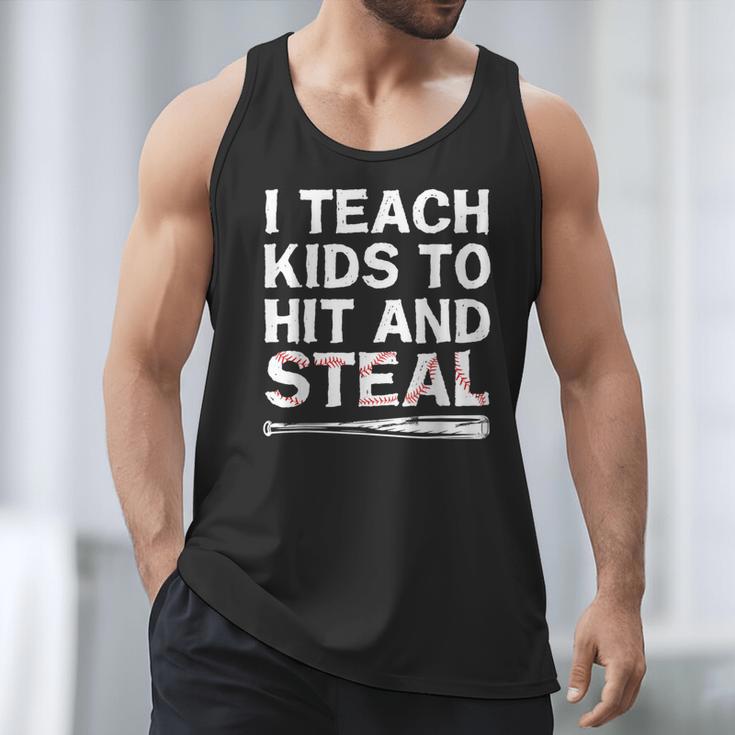 I Teach Kids To Hit And Steal Baseball Coach Sport Lover Men Men Tank Top