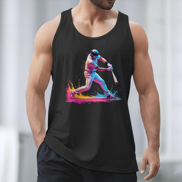 Tie Dye Baseball Dad Fathers Day Men Tank Top Tie Dye Baseball Dad Fathers Day Men Tank Top