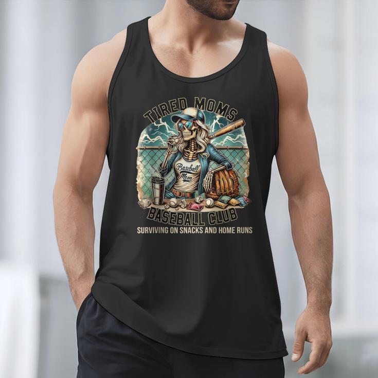Tired Mom's Baseball Club Surviving On Snacks And Home Runs Men Tank Top