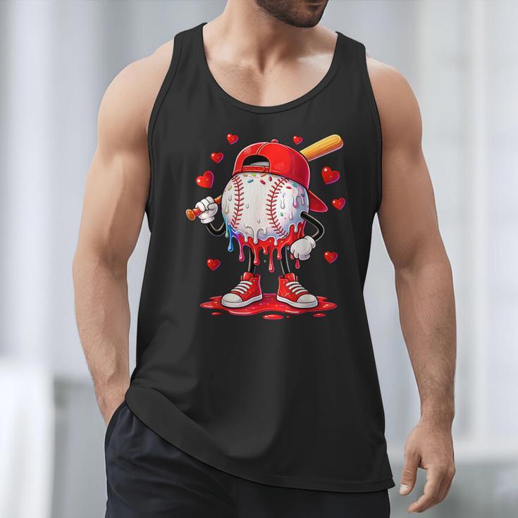 Valentine Baseball Heart Drip Sport Love Valentines Day Boys Men Tank Top