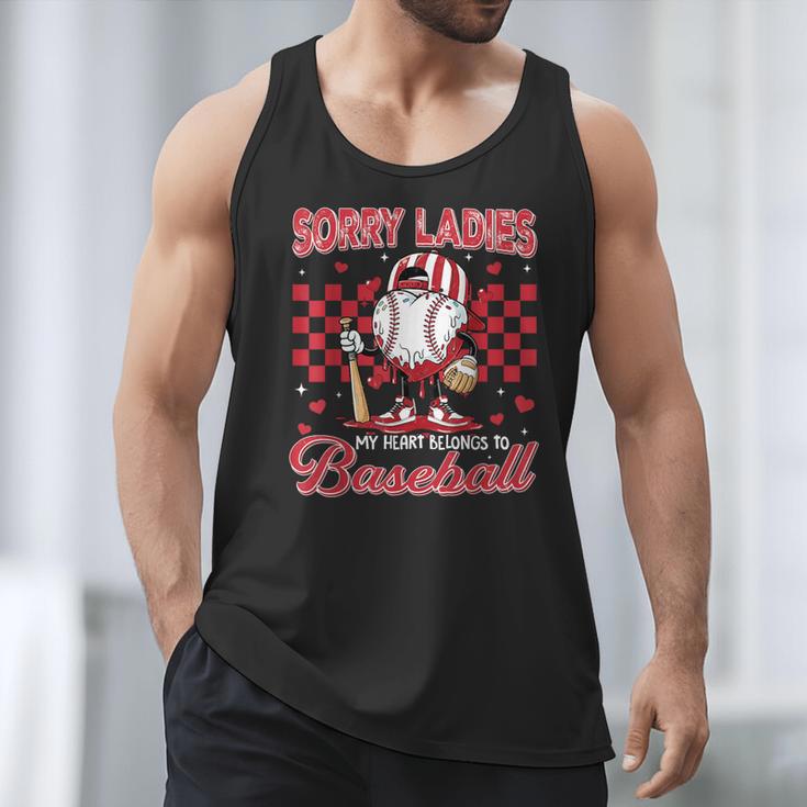 Valentine My Heart Belongs Baseball Lover Boy Men Men Tank Top