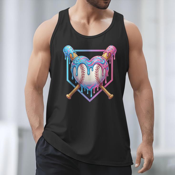 Valentines Baseball Heart Dripping Ice Cream Gen Z Alpha Men Tank Top Valentines Baseball Heart Dripping Ice Cream Gen Z Alpha Men Tank Top